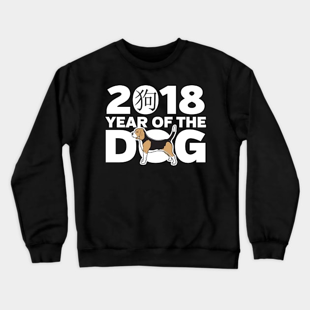 Beagle Year of the Dog Crewneck Sweatshirt by RadStar